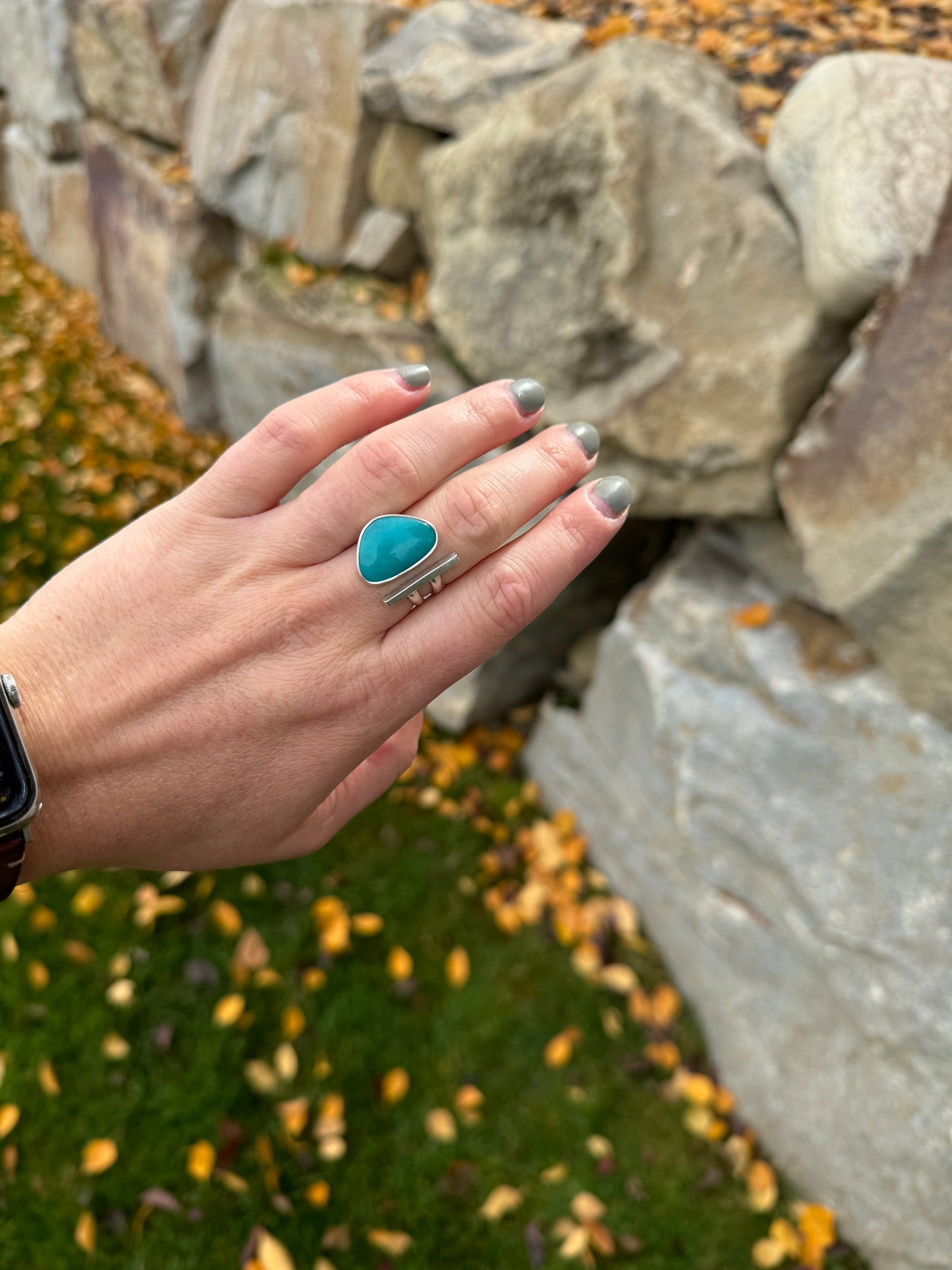 Gem Chrysocolla Agate Ring